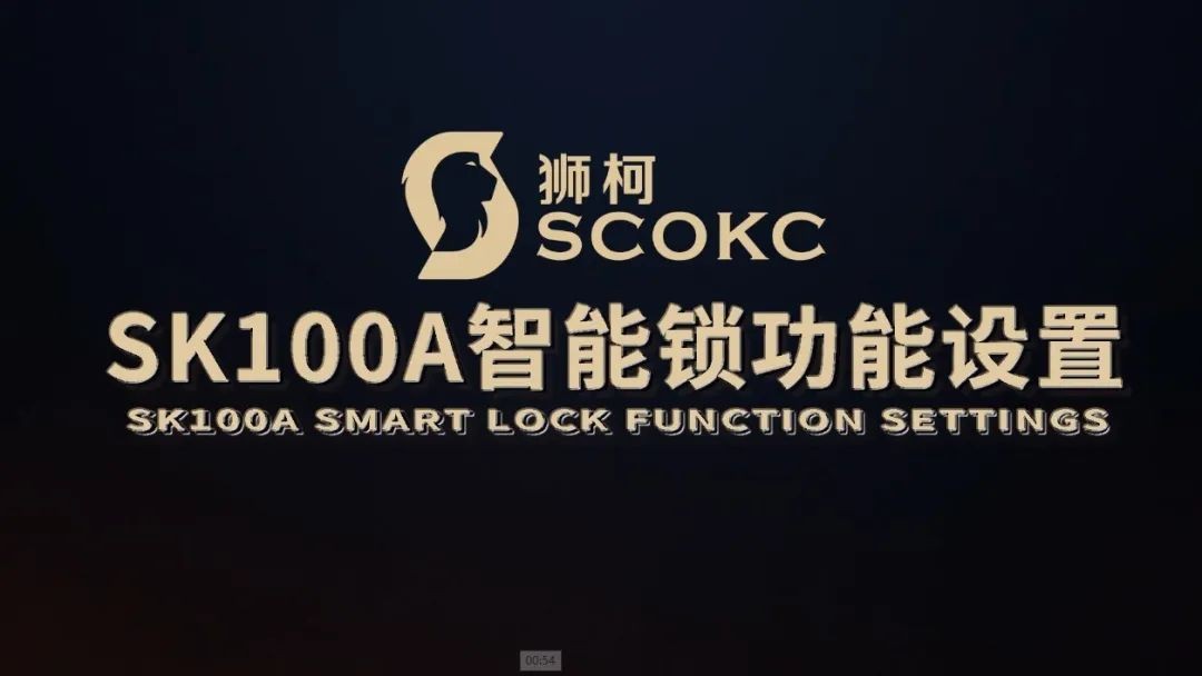 狮柯SK100A智能锁设置指导视频